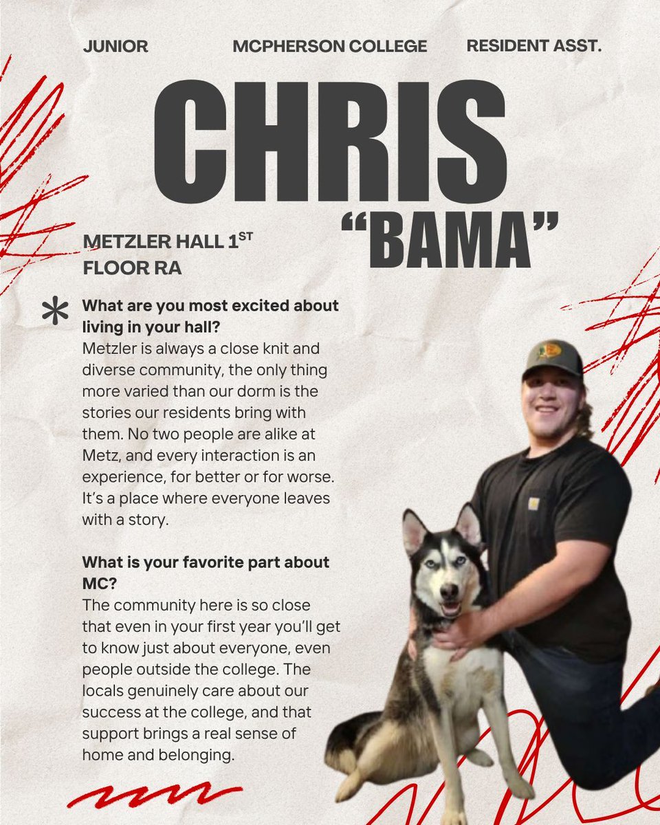 _MCStudentLife's tweet image. Say hello to Metzler Hall RA, Chris AKA Bama!