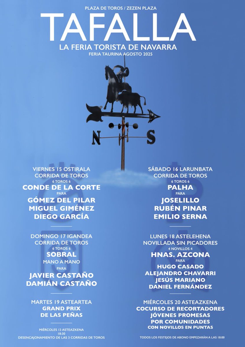 ClubdelaSerpie's tweet image. Hugo Casado, novillero sin picadores de Barcelona, toreará el 18 de agosto en Tafalla.