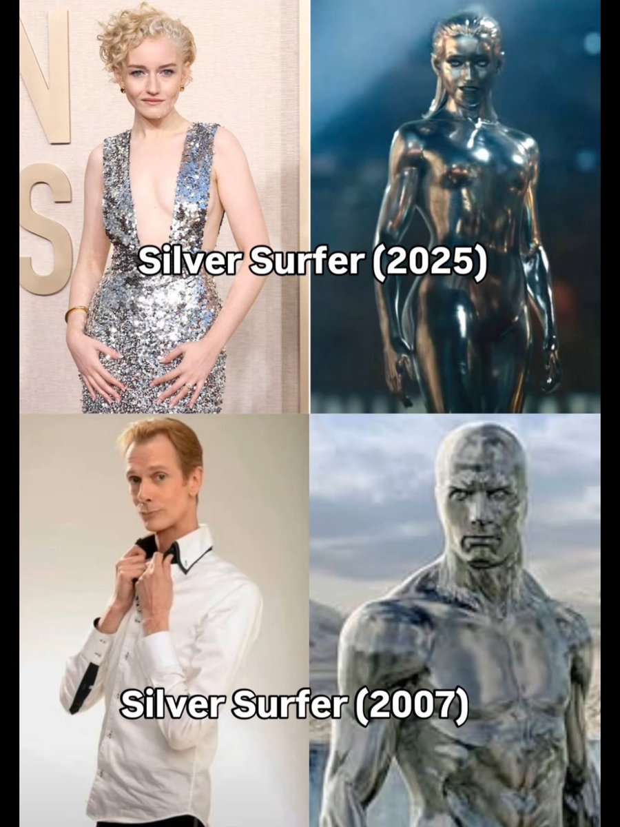 actordougjones's tweet image. Thank you @Marvel for inviting us legacy actors to the new FANTASTIC 4: FIRST STEPS premiere. A thrilling homage to the 1960’s comic books! Here are Silver Surfers old and new (terrific job, Julia Garner), original Reed Richards ( @ioangruffudd , Bianca Gruffudd and Mrs. Laurie)