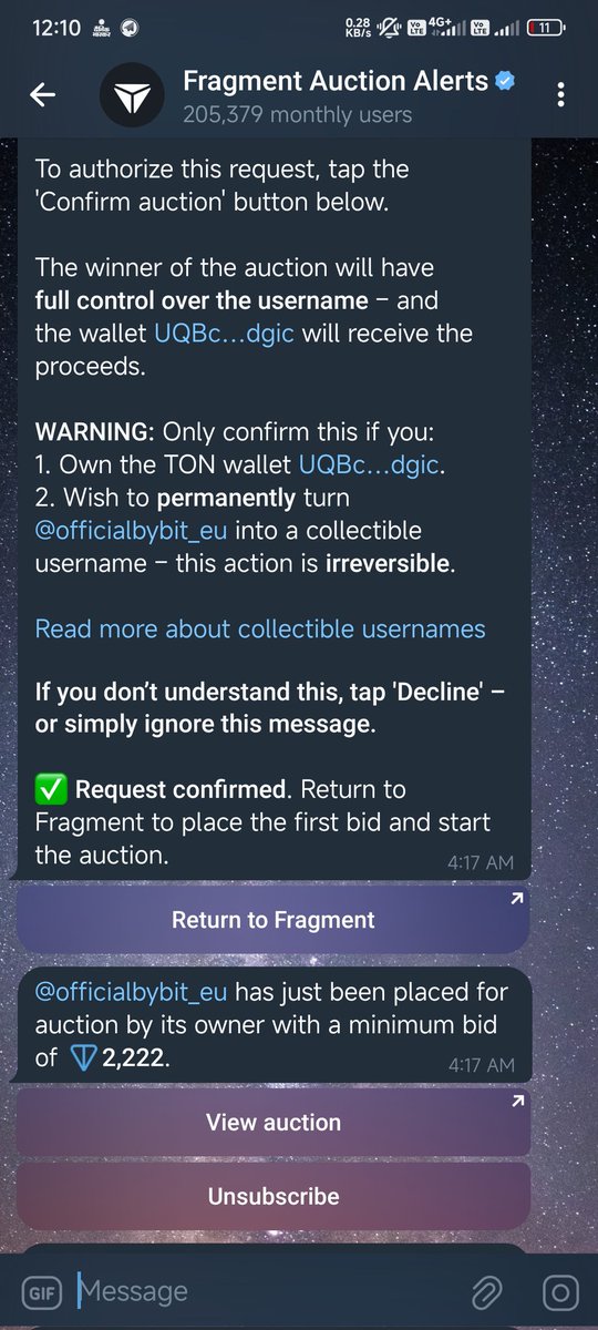 HimeshNirmal's tweet photo. I had officially listed the username @officialbybit_eu for sale on the Fragment platform. Suddenly, without any notice or valid reason, it was removed from auction.
@telegram @durov @Bybit_Official @BybitEU https://t.co/r7S2PhGbNh