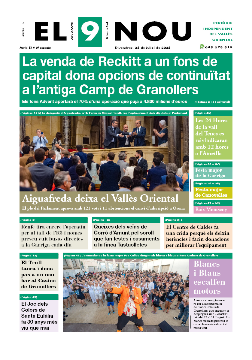el9nou_vor's tweet image. 📰 #PORTADA👋#Bonvespre, a @el9nou_vor de demà #divendres

👉 La venda de Reckitt a un fons de capital dona opcions de continuïtat a l’antiga Camp de #Granollers 

🗞 Més informació, al vostre quiosc i AQUÍ 👇 en pdf a partir de quarts de 12 de la nit

el9nou.epaper.cat/valles-oriental
