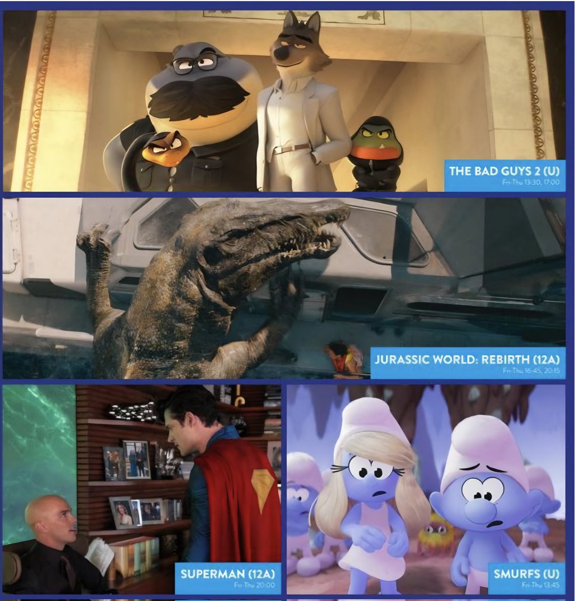 🍿🎬 Escape this rainy start to the #SummerHolidays with a high-stakes, globe-trotting heist in The Bad Guys 2!
🌐🎫stagsevenoaks.co.uk

#Superman, Smurfs and Jurassic World continue into a new week of cinema!