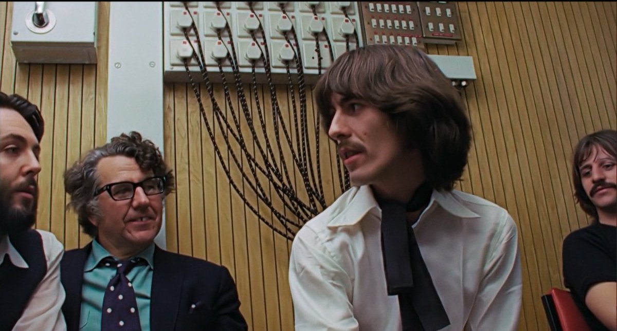 thinkmcharrison's tweet image. george harrison and paul mccartney during the get back/let it be sessions - january 23, 1969.