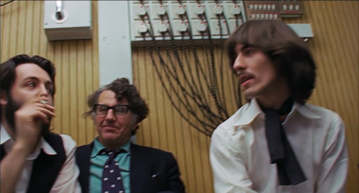 thinkmcharrison's tweet image. george harrison and paul mccartney during the get back/let it be sessions - january 23, 1969.