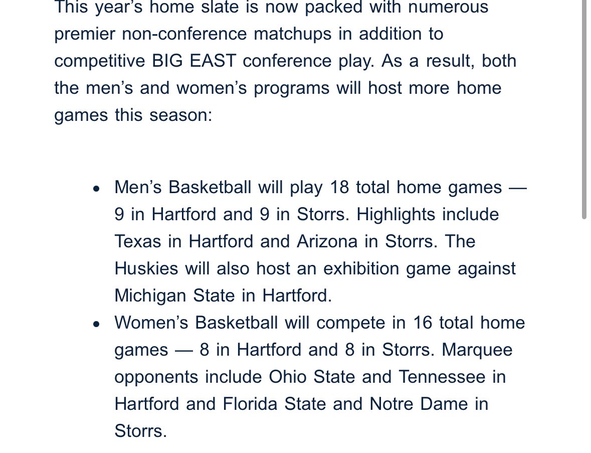 UConn6thBorough's tweet image. Something new from UConn Athletics: some official venue information mid summer. Pretty nice!