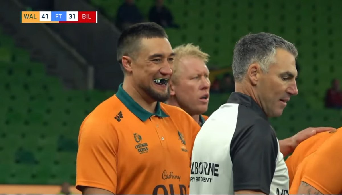 Great to see a smiling <a href="/leroyhouston8/">Leroy</a> playing for the Classic Wallabies!👏👏👏