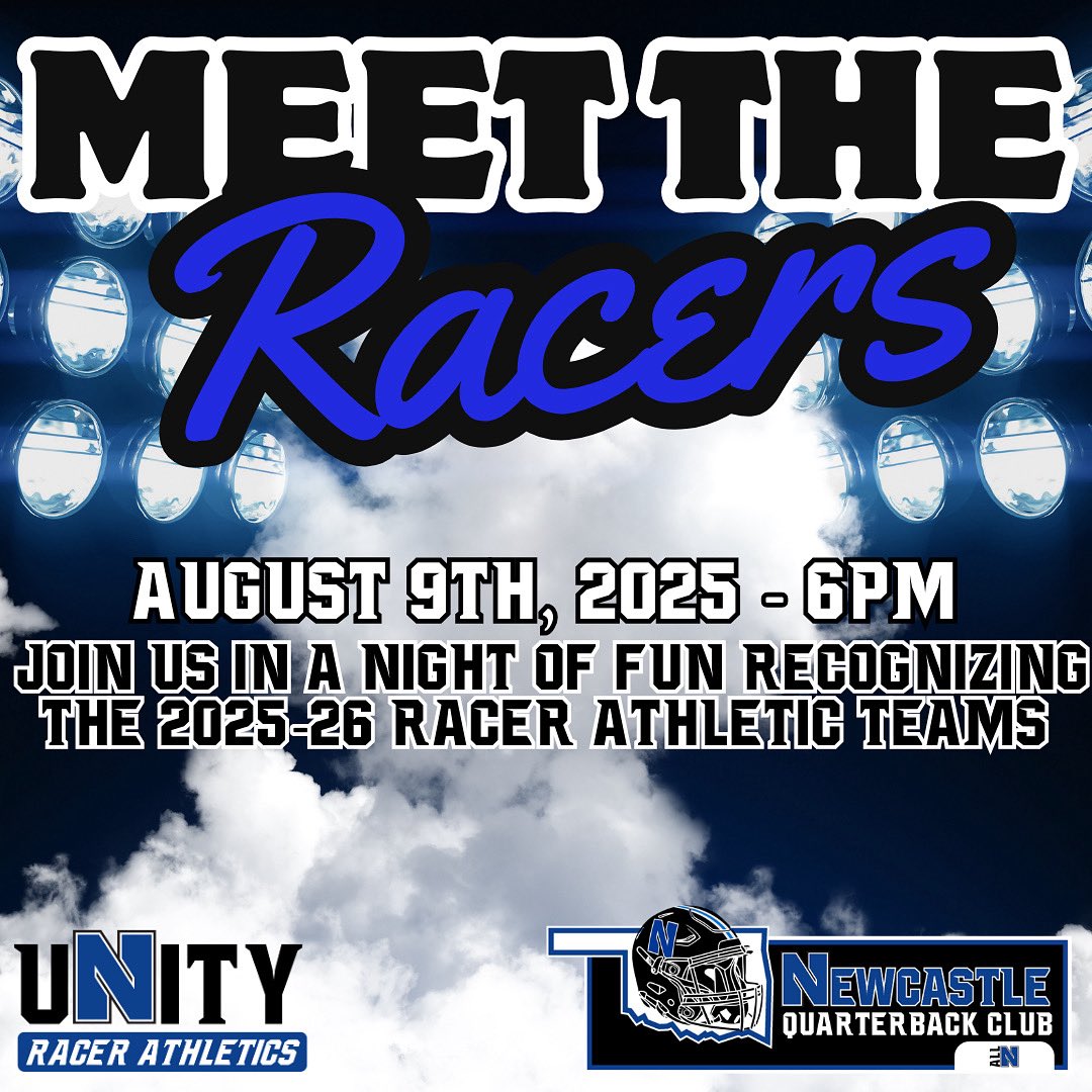 There’s so much excitement surrounding this athletic year! 

Come out and Meet The Racers Aug. 9th! Help us celebrate and introduce our 2025-26 Racer Athletes &amp; Teams. There will be food trucks, concessions, snow cones, dunk tanks and more! 

#AllN #uNity 🏁🏁🏁🏁