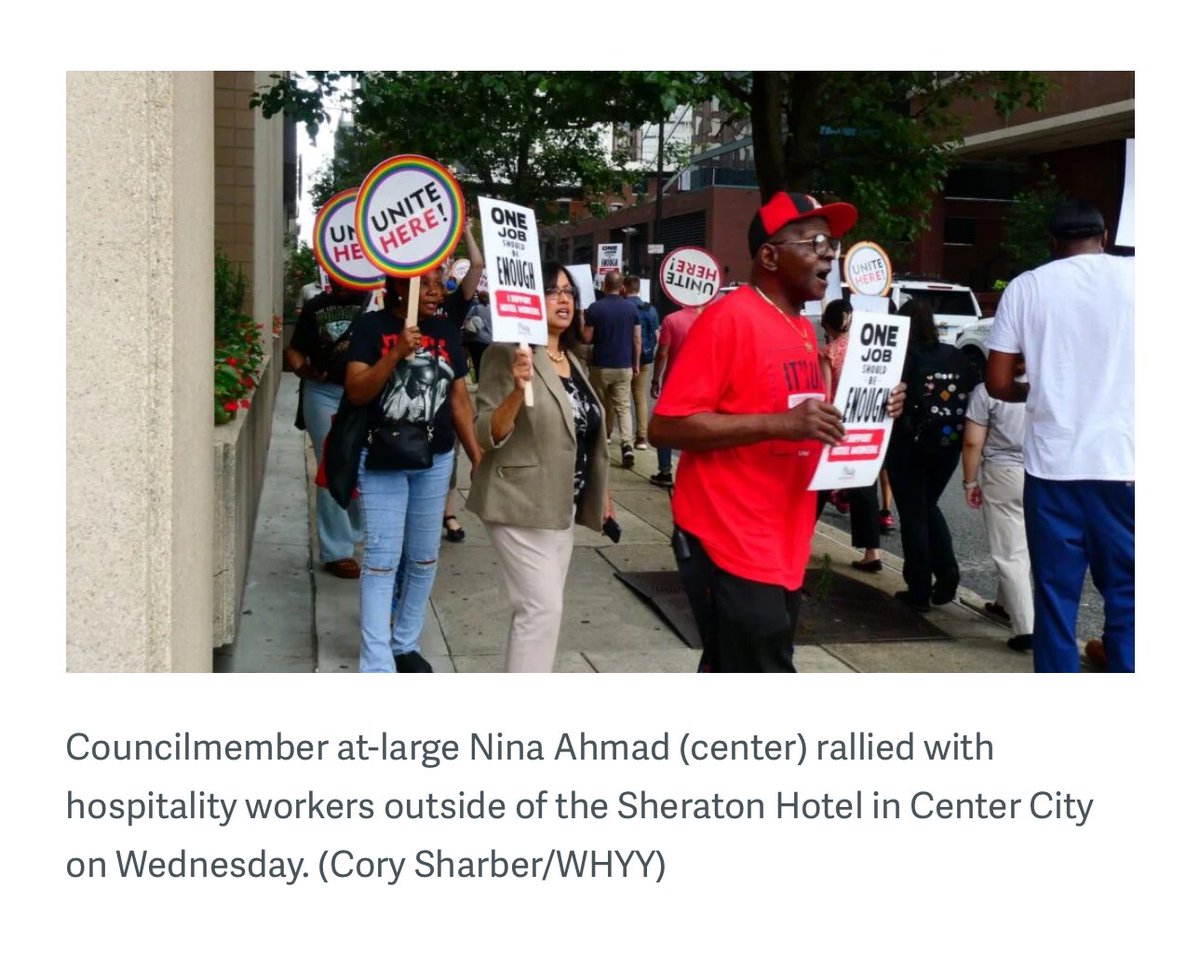 cmninaahmad's tweet image. As a Council Member, I was proud to stand on the picket line in solidarity with Philadelphia’s hospitality workers.
It’s more important now than ever to ensure fair wages, job security, and dignity on the job. #cmahmad #whyy #hospitalityworkers #unionstrong