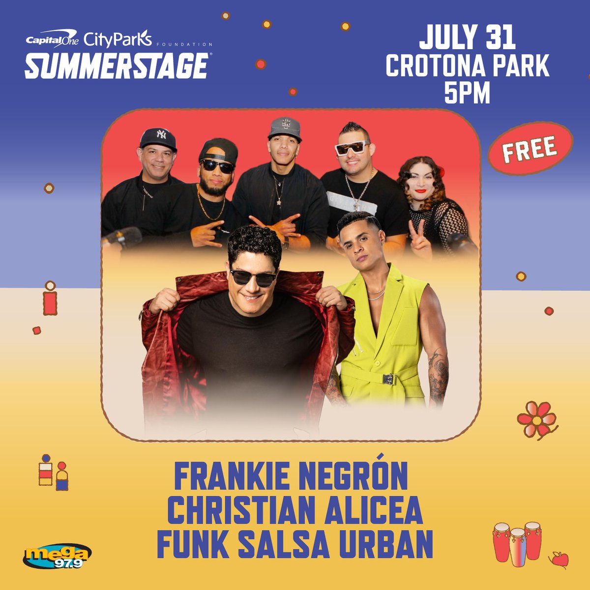 SummerStage's tweet image. #SummerStage is back in the Bronx! We’re kicking off our run of FREE shows in Crotona Park next week with a salsa show on Thursday, July 31. Catch fantastic performances by @frankienegron, Christian Alicea, and @funksalsaurban starting at 5PM! 💃
cityparksfoundation.org/events/frankie…