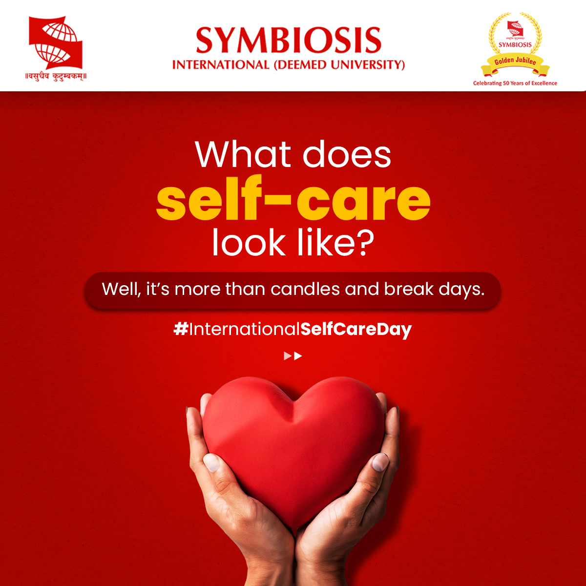 Self-care here lives in every corner of campus life here. Right from expert healthcare and emotional support to movement, mindfulness and everyday wellness, these five dedicated spaces ensure you're supported in more ways than one.
 #InternationalSelfCareDay