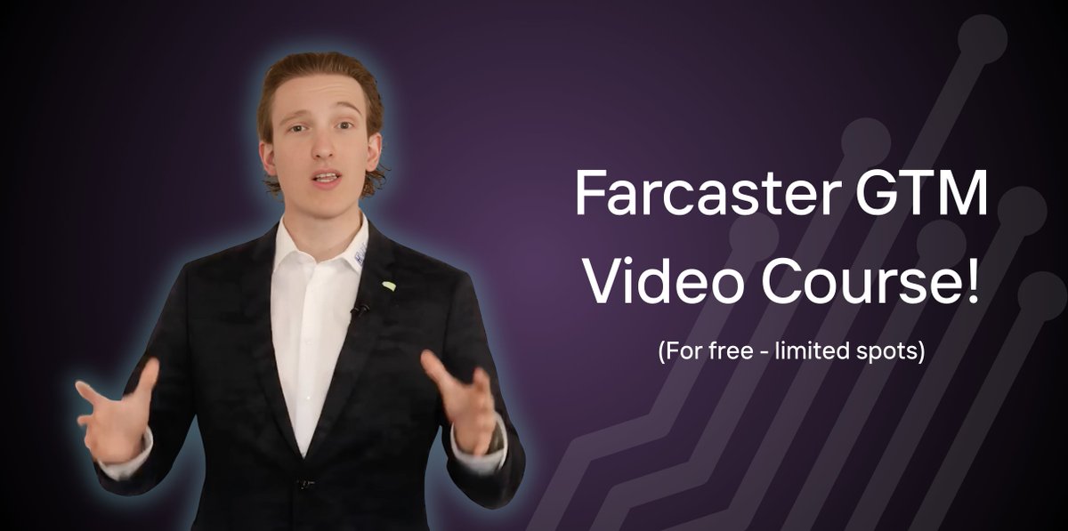 samuellhuber's tweet image. 📢 Announcing: Our first Farcaster GTM course (and how you can get it for free!) 🔥
Took us 4 months.
60+ videos.
And now it is finally here: Our FIRST course to become a Farcaster marketing expert within two weeks.
Inside this course, you will learn:
- All about Farcaster…