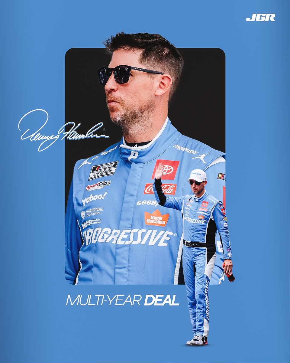 JoeGibbsRacing's tweet image. Denny is here to stay!
We’re excited to announce a multi-year extension for DH to continue driving the No. 11 Toyota!
@dennyhamlin