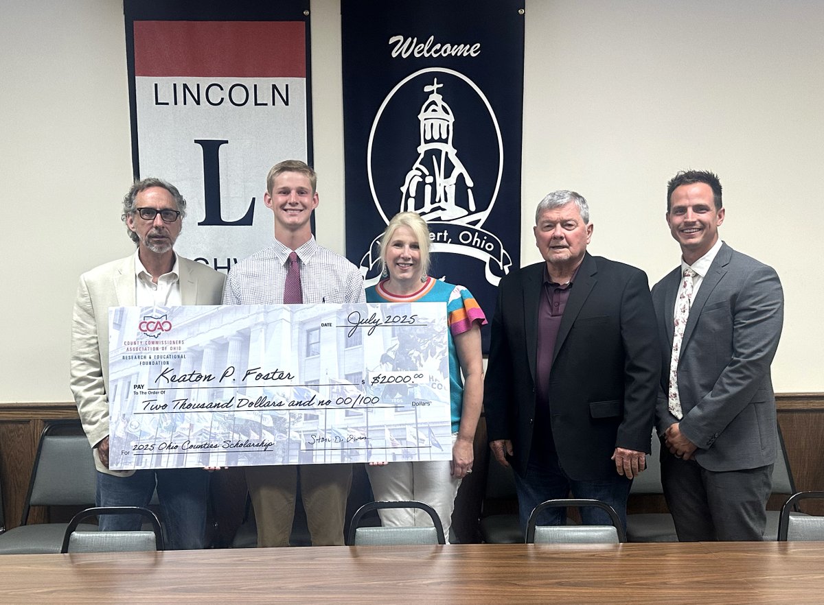 Congratulations to Van Wert County’s Keaton Foster on being presented with the 2025 Ohio Counties Scholarship for the Northwest District. Keaton was presented the scholarship today by the Van Wert County Commissioners.