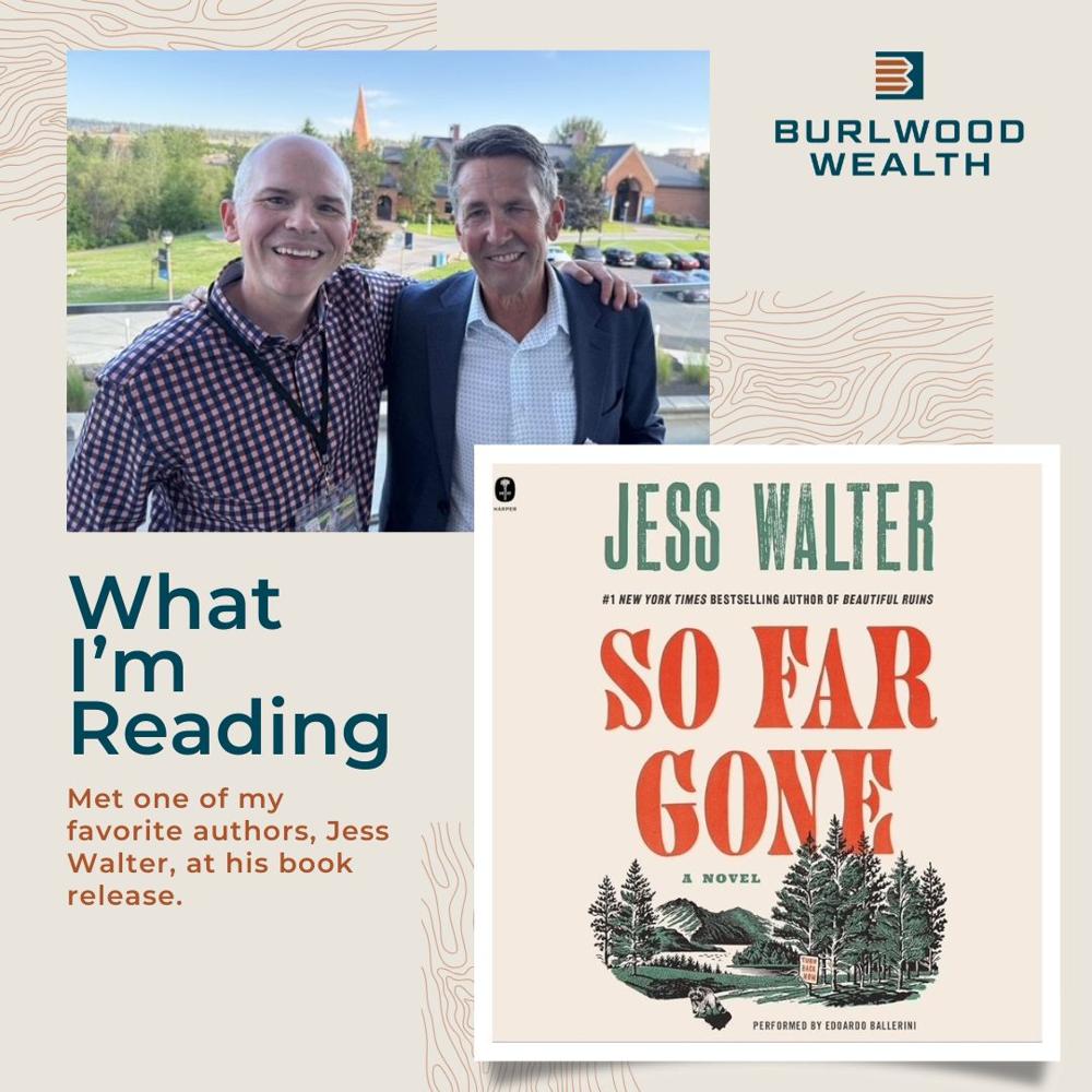 BurlwoodWealth's tweet image. Had the pleasure of meeting New York Times bestselling author Jess Walter at the Spokane release of his latest novel, So Far Gone. 

#JessWalter #SoFarGone #SpokaneEvents #WhatImReading