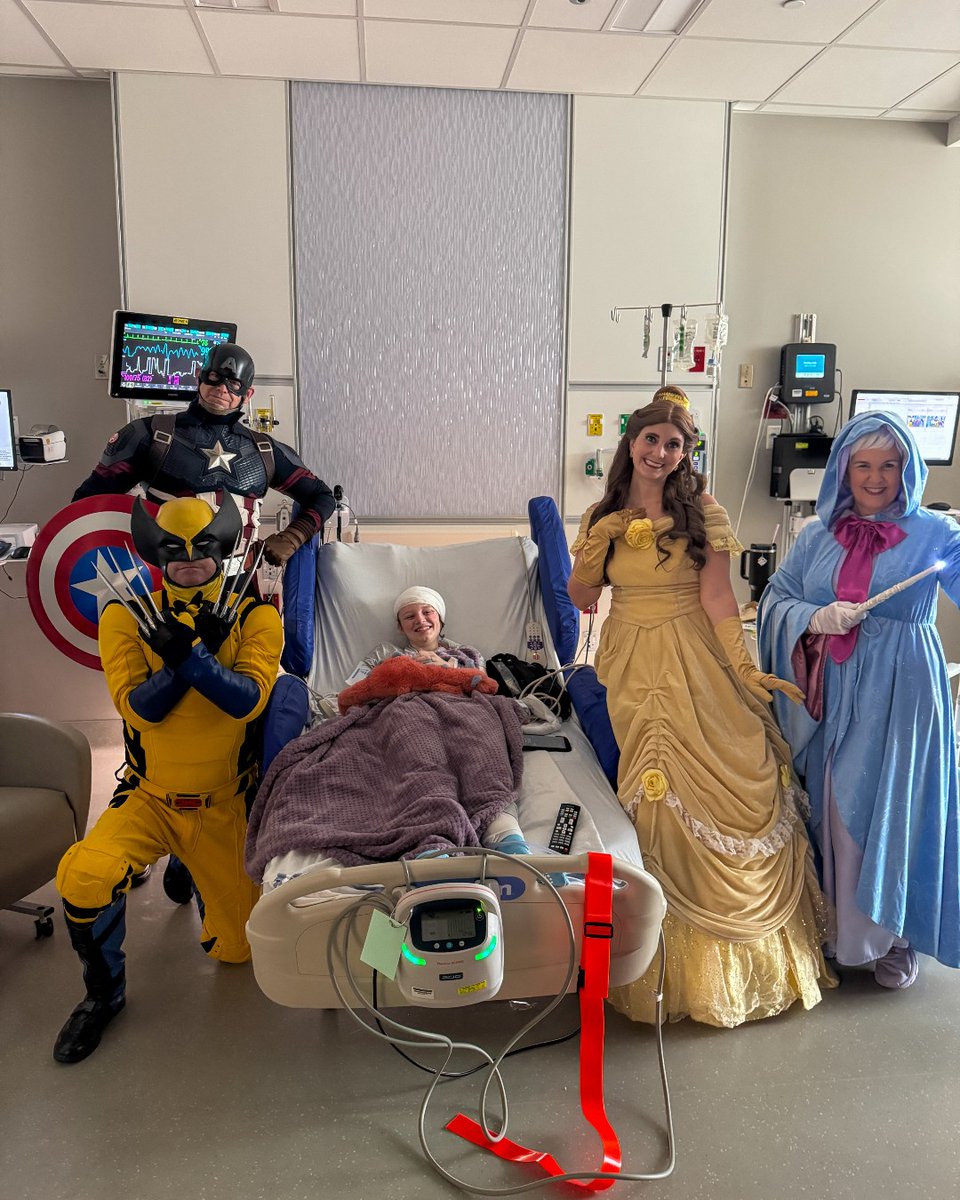 WolfsonChildren's tweet image. ✨💛 A little bit of magic made its way through Wolfson Children’s Hospital thanks to our friends at Costumers With a Cause!
Belle, the Fairy Godmother, Captain America and Wolverine stopped by to bring smiles, hugs and hero moments to our patients. We’re so grateful for the joy…
