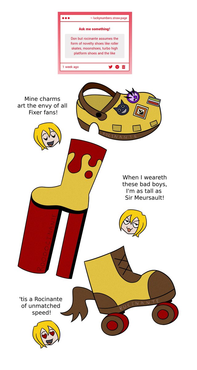 luckynumbersLCB's tweet image. Shoes are hard to draw #Limbus_Company #DonQuixote