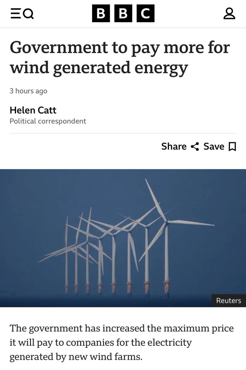 “This year, the maximum guaranteed price for offshore wind will be £113 per megawatt-hour, up from £102 in 2024. Floating offshore wind, which is a newer technology, is more expensive at £271/MWh, up from £245.”

The “astronomically expensive” Hinkley Point C, the absolute joke