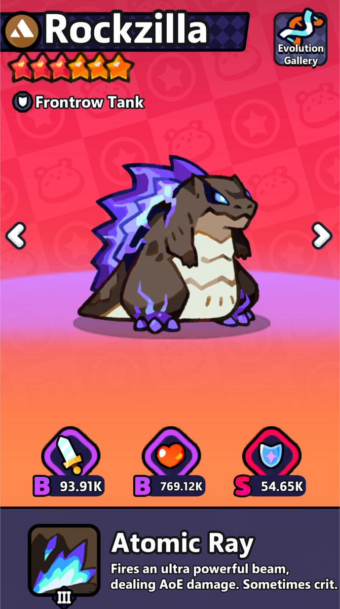 AnalyticaGG's tweet photo. Ready to dominate with Rockzilla? 🔥

Meet Rockzilla, the Frontrow Tank that will shield your team from the zombie hordes! That Atomic Ray is a game-changer, dealing massive AoE damage to anything in its path. 💥

`あなたの最強チームを教えて！💪`

#ClashOfCritters #ClashCritters #CritterGuide