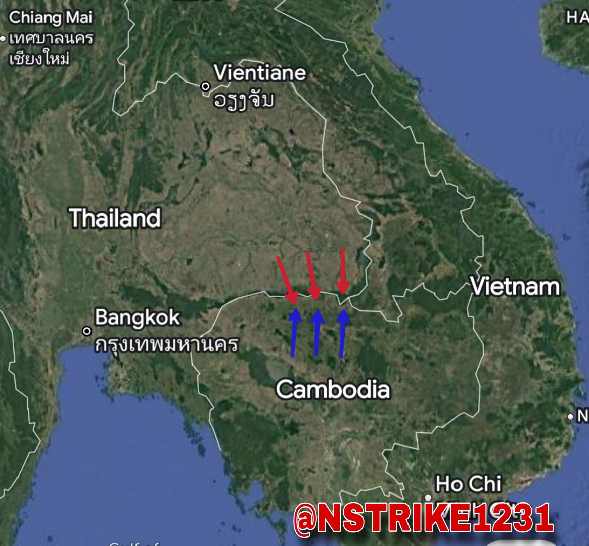 NSTRIKE1231's tweet image. ‼️🇹🇭🇰🇭 BREAKING Both sides are accusing each other of trying to break through the border in the Preah Vihear region.