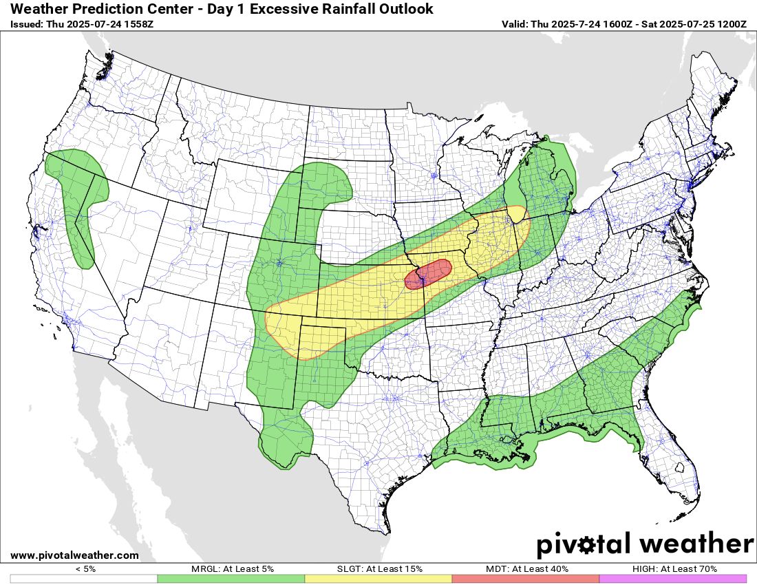 MAJOR FLOODING THREAT could evolve near Kansas City tonight, where 3-6"+ of rain is possible today into early tomorrow morning...

Turn around, don't drown!