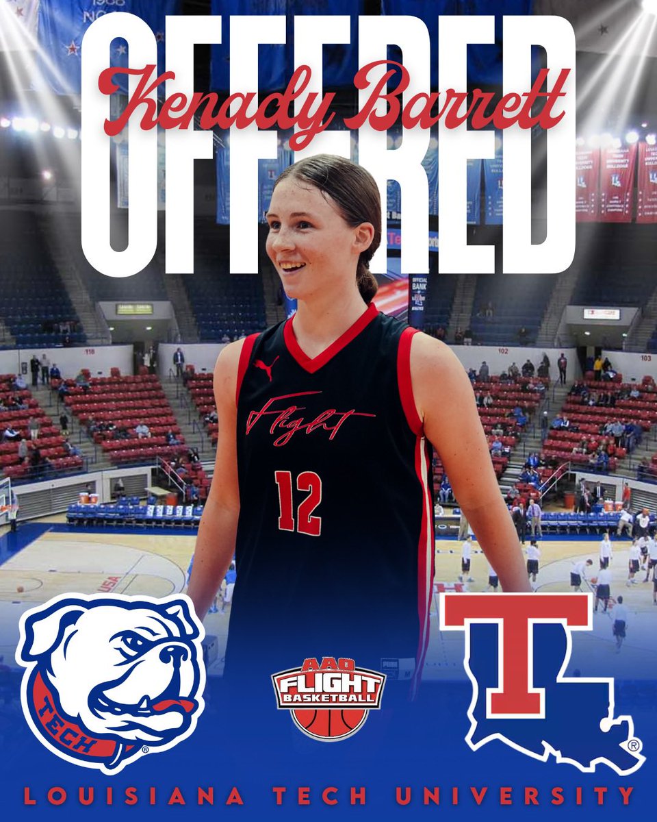 FlightAAOGBB's tweet image. Congratulations to 2028 G Kenady Barrett on her offer from @LATechWBB !!
#FlyWithUs #DevelopmentU