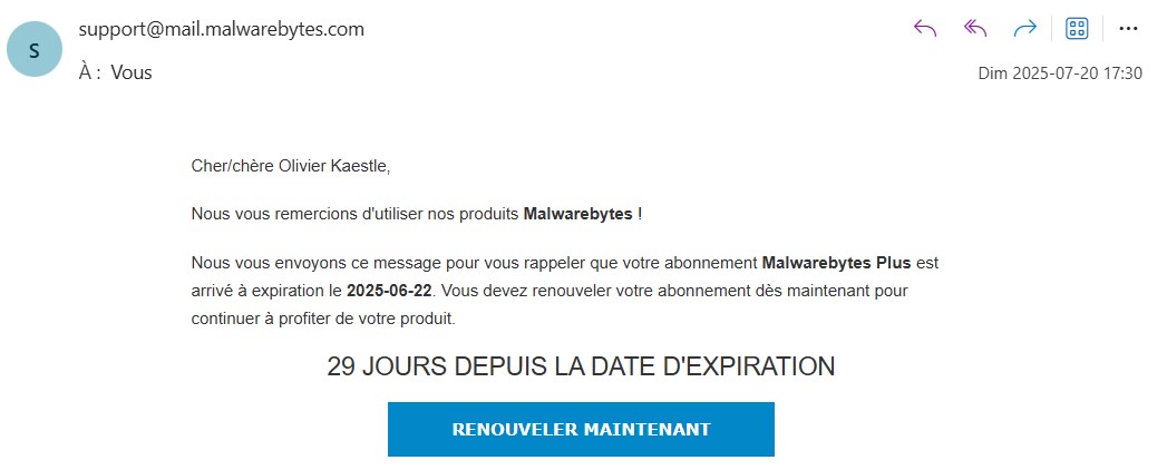 eltseak's tweet image. Bien que j'aie renouvelé mon abonnement à Malwarebytes le 21 juin dernier au montant de 103, 47 $, cette entreprise continue a faire comme si elle n'avait rien reçu et m'envoie régulièrement des avis de renouvellement. Mes appels à leur service sont restés sans réponse.