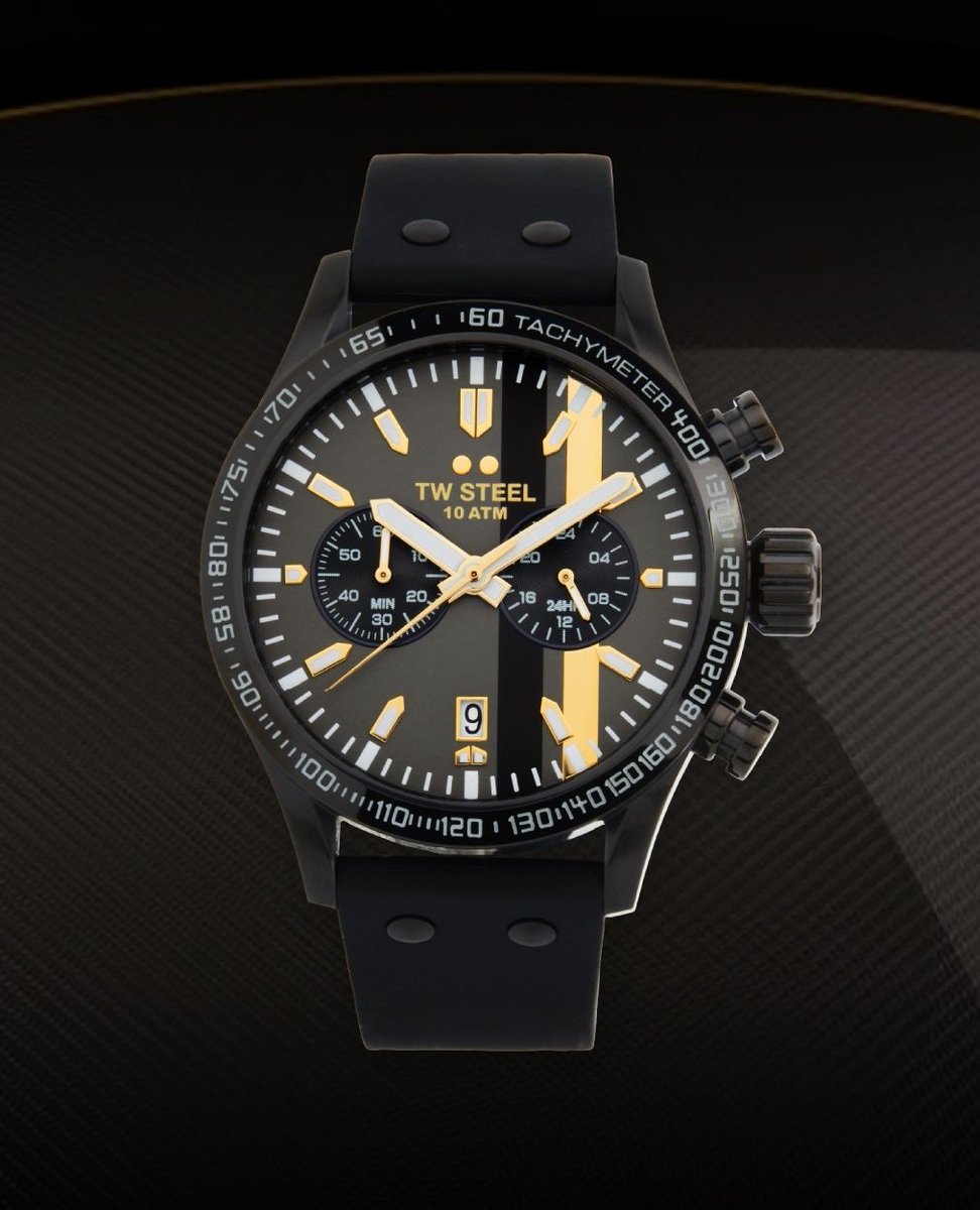 twsteel's tweet photo. The TW Steel Volante Sport VS122

Classic racing spirit. Stealth performance.

With its satin black dial, iconic racing stripes and full black brushed case, the VS122 is a tribute to motorsport with a dark edge. Built from 316L steel and finished with a black rubber strap. https://t.co/G8GaV6BpID