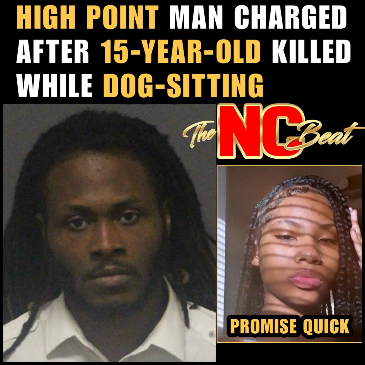 TheNCBeat's tweet image. #UPDATE: 21-year-old #KarellTyshawnHarrington of #HighPoint is charged with second-degree murder in the fatal July 2 shooting of a 15-year-old #PromiseQuick.

thencbeat.com/high-point-man…