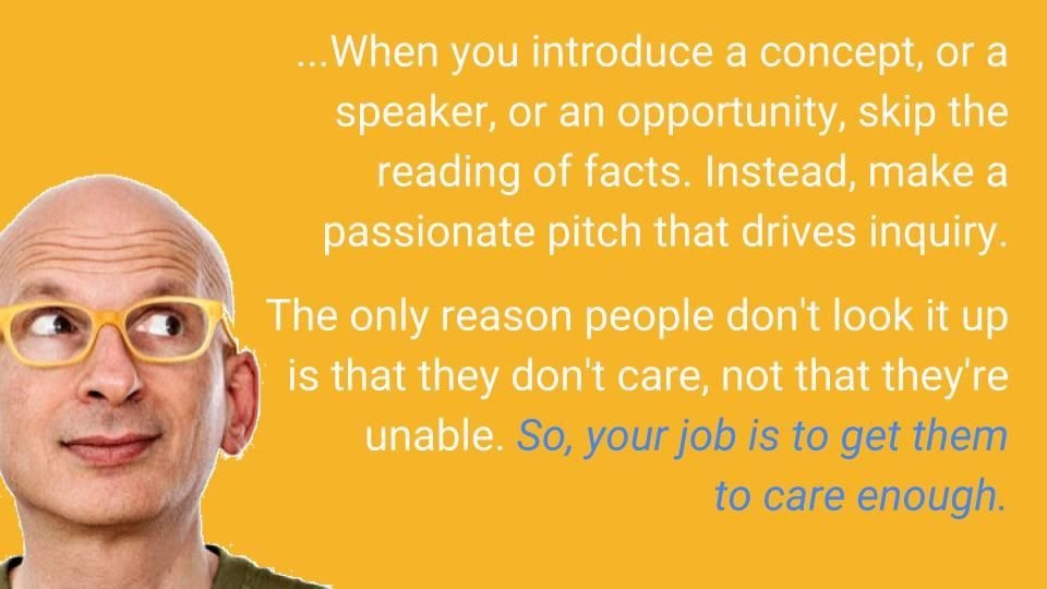 jrsowash's tweet image. An important reminder on the role of the teacher from Seth Godin.