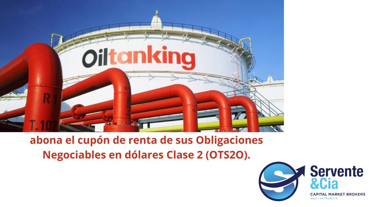 serventeycia's tweet image. #Inversores #Bolsa #Argentina #Aviso #Pago #Títulos #Privados #Empresas #Obligaciones #Negociables #Dólares #Oiltanking #Deuda #Privada #Cupones #Renta #Intereses #Tasas #Dólar #Divisas #BYMA #Servente #Finanzas #Inversiones #Mercados