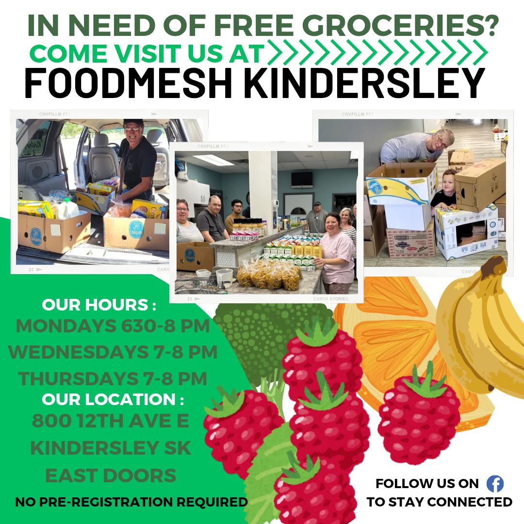 If you or someone you know is in need of groceries, FoodMesh Kindersley is here to help.