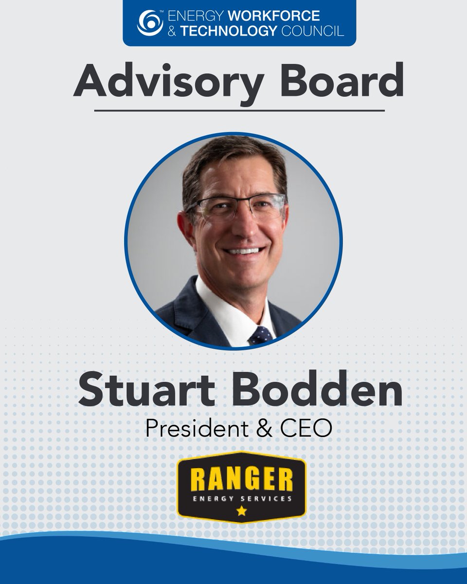 EnergyWorkforce's tweet image. Energy Workforce & Technology Council is proud to announce the appointment of three new members to its Advisory Board.
New Advisory Board members include:
➡️Stuart Bodden, President & CEO, @RangerEnergy
➡️Shawn Maxson, Principal – Oil and Gas Strategy Practice Lead, @Deloitte…