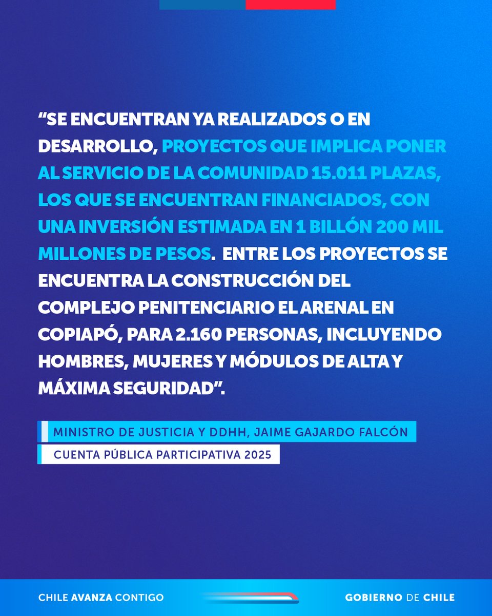 Ministerio de Justicia y Derechos Humanos (@minjuddhh) on Twitter photo 🗣️ Durante la Cuenta Pública Participativa 2025, el ministro Jaime Gajardo detalló los principales avances del <a href="/MinjuDDHH/">Ministerio de Justicia y Derechos Humanos</a> para la gestión 2024-2025, entre ellos, las últimas diligencias en la ex Colonia Dignidad y la implementación del Plan Maestro de Infraestructura 🗣️ Durante la Cuenta Pública Participativa 2025, el ministro Jaime Gajardo detalló los principales avances del <a href="/MinjuDDHH/">Ministerio de Justicia y Derechos Humanos</a> para la gestión 2024-2025, entre ellos, las últimas diligencias en la ex Colonia Dignidad y la implementación del Plan Maestro de Infraestructura