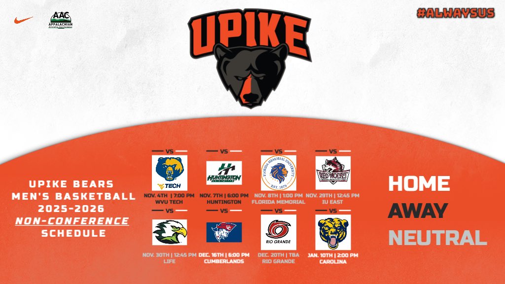 The 2025-2026 non-conference schedule for 🐻🏀 is complete and features five contests against 2025 NAIA National Tournament qualifiers‼️

Full schedule release coming soon.