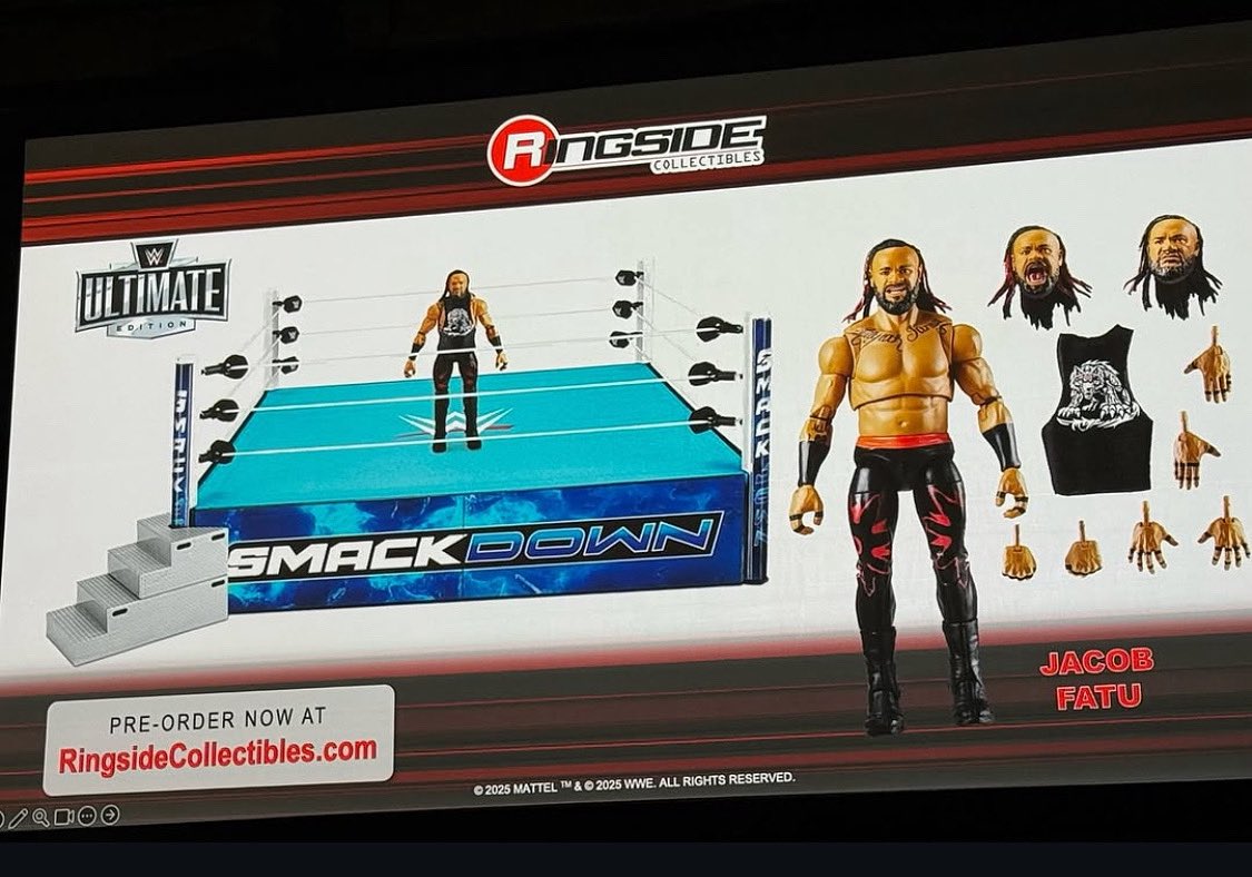 figvault's tweet image. Ultimate Jacob Fatu comes with the Smackdown ring.