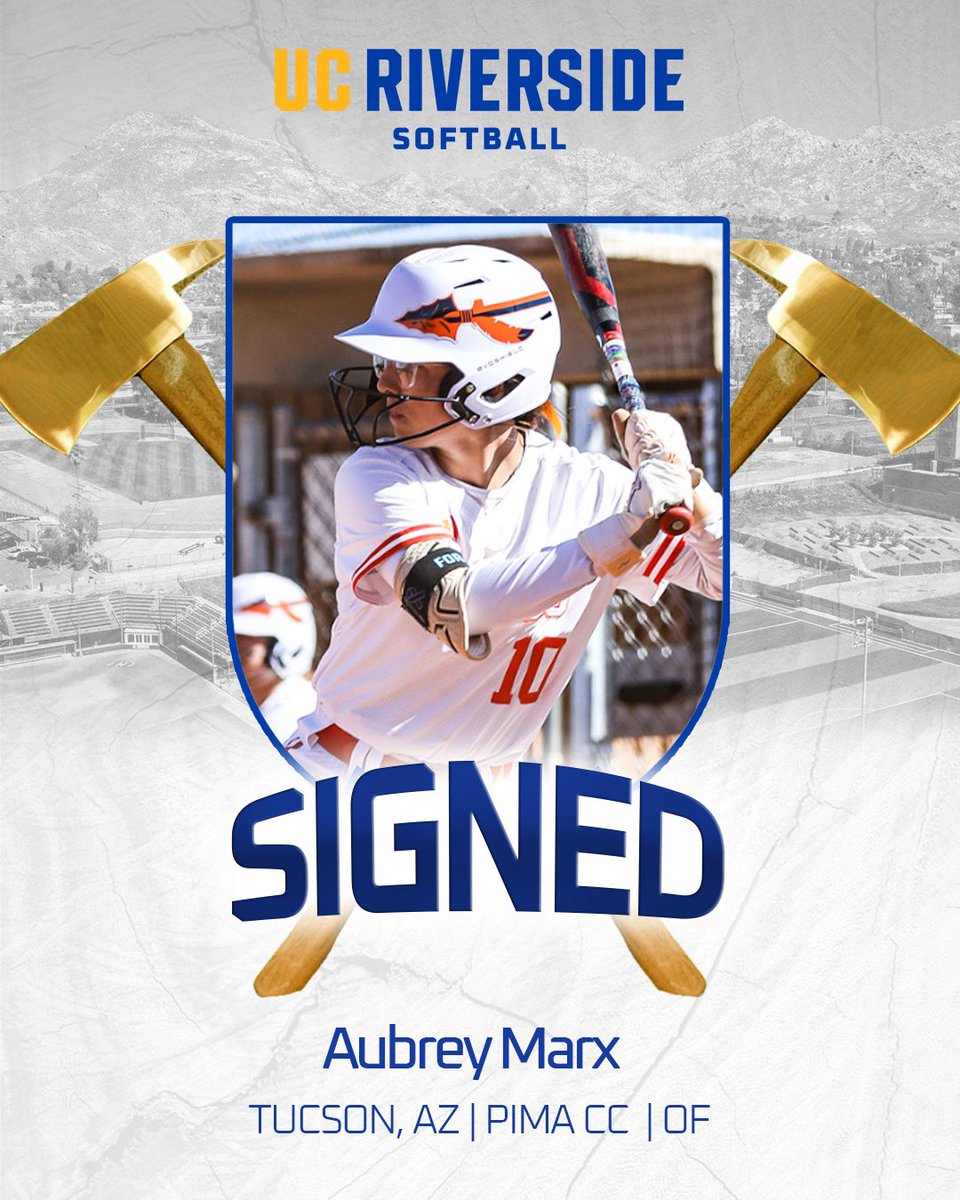 Please welcome Aubrey Max to Highlander Nation! 🙌

The outfielder joins UCR from Pima College after two dominant seasons, hitting .412 with 157 hits, 88 RBIs, and 32 doubles. A proven playmaker at the plate and in the field! 💥🥎

#GoHighlanders | #ChopWood