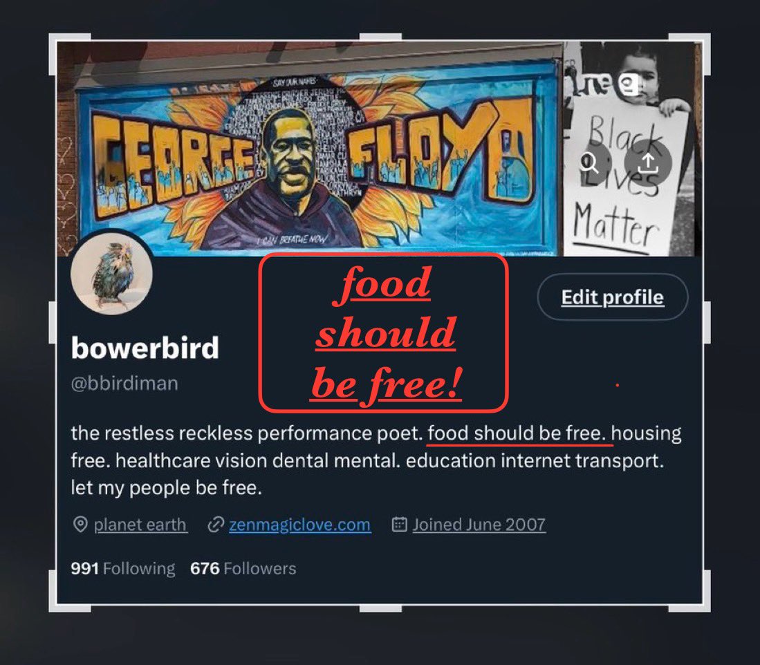 bbirdiman's tweet image. i'm not saying you should just be able to
waltz out of a supermarket with overflowing carts.
but a decent society doesn't let people starve.