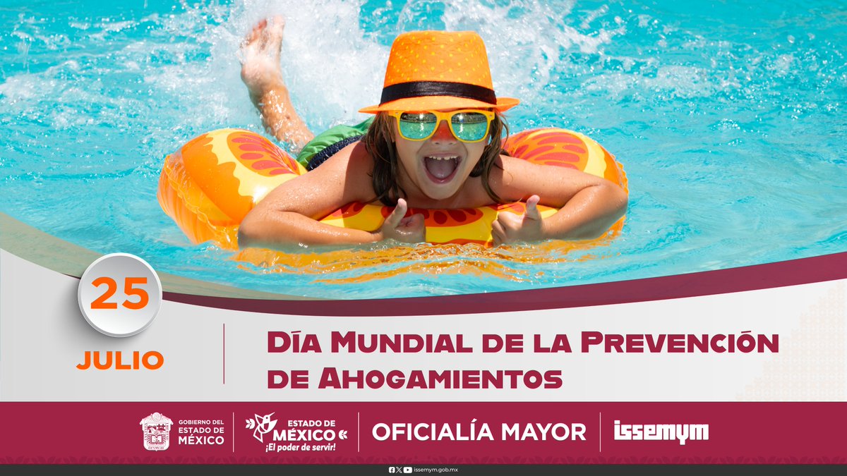 🌊 25 de julio | Día Mundial de la Prevención de los Ahogamientos

Este día se conmemora para concientizar sobre la importancia de la prevención y cuidado de ahogamientos, principalmente en niñas y niños. 
No los dejes solos!!
#EquipoIssemym #ElPoderDeServir