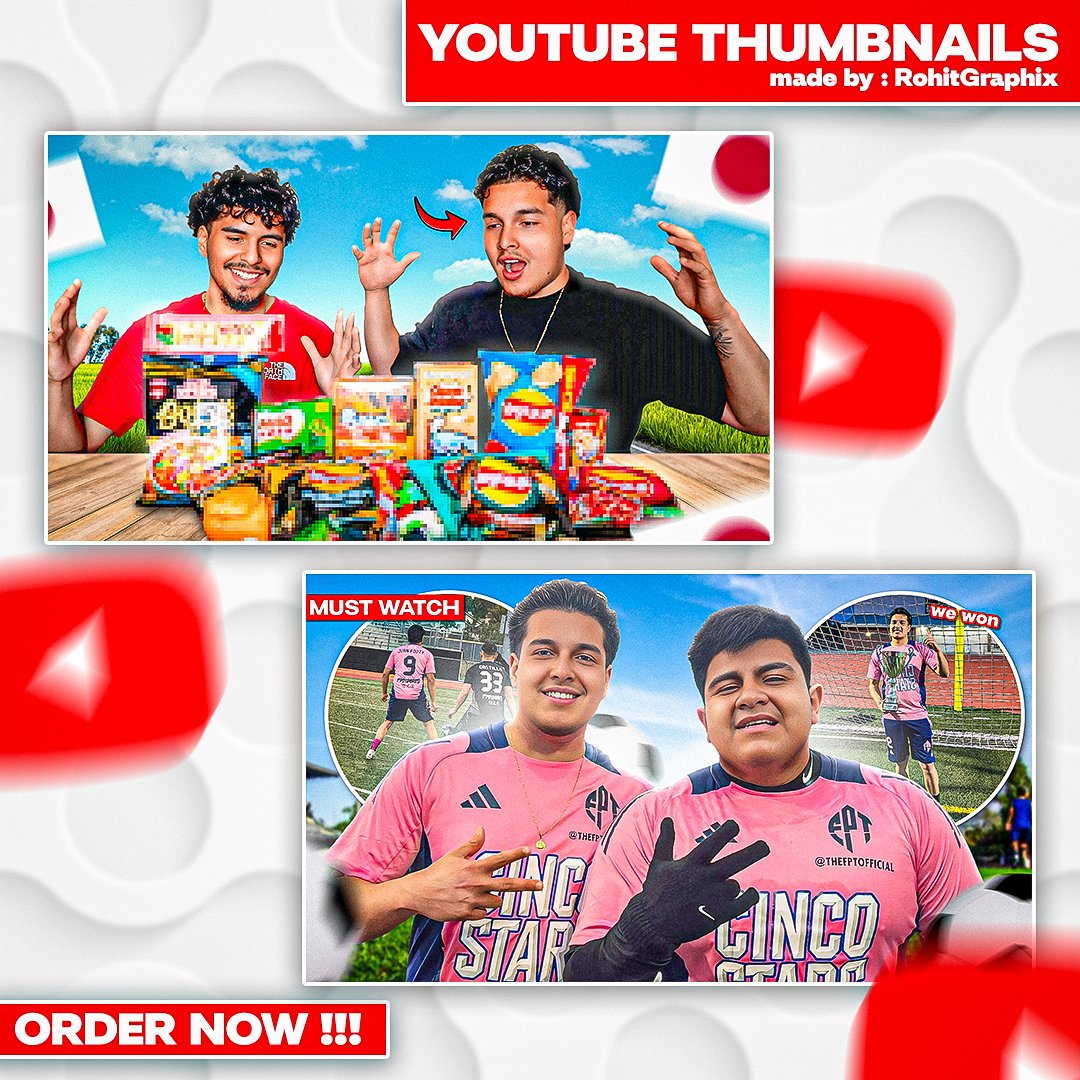 RohitGraphix's tweet image. YouTube Thumbnails
 Want Yours? Dm now  

Like, Comment, Share  
Reshare appreciated  
Made in Photoshop  

(thumbnail, thumbnail designer, thumbnail design, graphic design, graphic designer, youtube thumbnail, youtube, photoshop, need a thumbnail, thumbnail artist, client work)