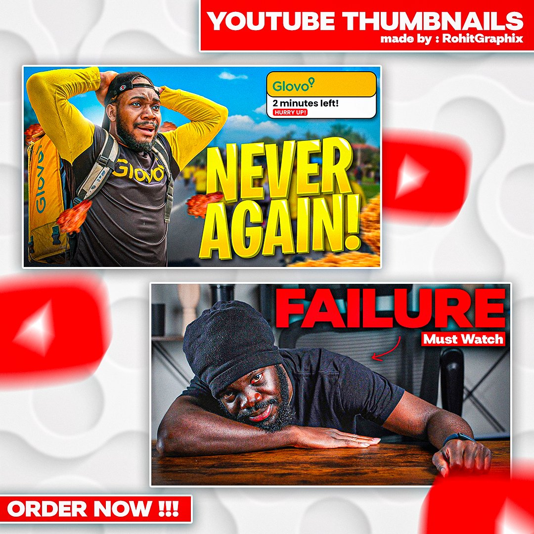 RohitGraphix's tweet image. YouTube Thumbnails
 Want Yours? Dm now  

Like, Comment, Share  
Reshare appreciated  
Made in Photoshop  

(thumbnail, thumbnail designer, thumbnail design, graphic design, graphic designer, youtube thumbnail, youtube, photoshop, need a thumbnail, thumbnail artist, client work)