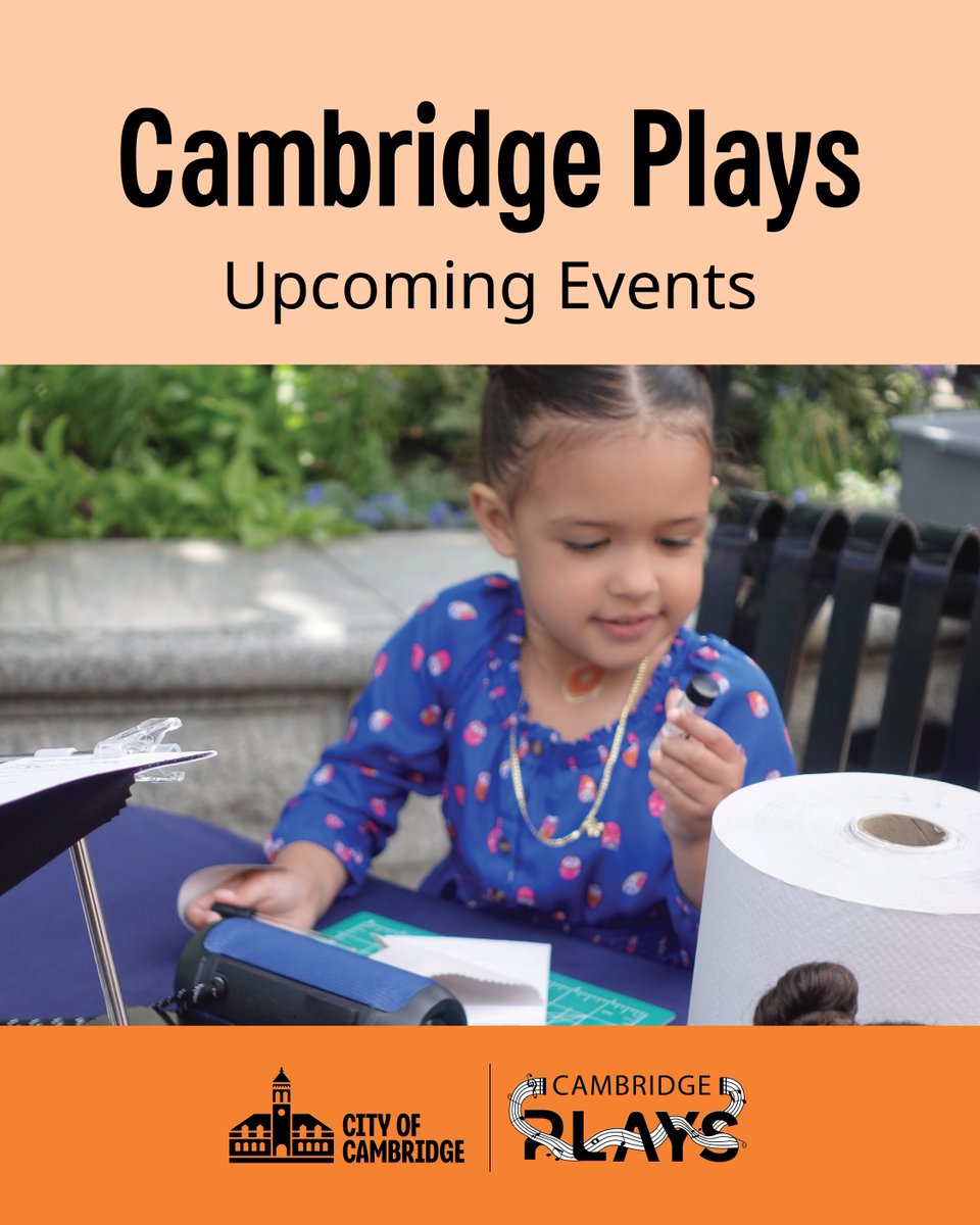 The Cambridge Plays program and local business are bringing you free, outdoor events all summer long. Here's what's coming up on July 26:

🧘 All Levels Vinyasa
🎨 Crafted in East Cambridge with History Cambridge

More details and full event calendar at cambridgema.gov/plays.