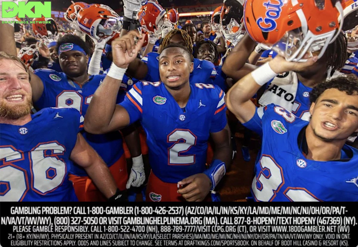 julianedlow's tweet image. Since CFB GOTY openers on @DKSportsbook, the Florida Gators have seen the most love when it comes to line movement:
Week 3
FLA +7.5➡️+5.5 at LSU
Week 4
FLA +6.5➡️3.5 at MIA
Week 10
FLA +9.5➡️+7.5 vs. UGA
Week 13
FLA -1.5➡️-4 vs. TEN
Week 14
FLA -10.5➡️-12.5 vs. FSU