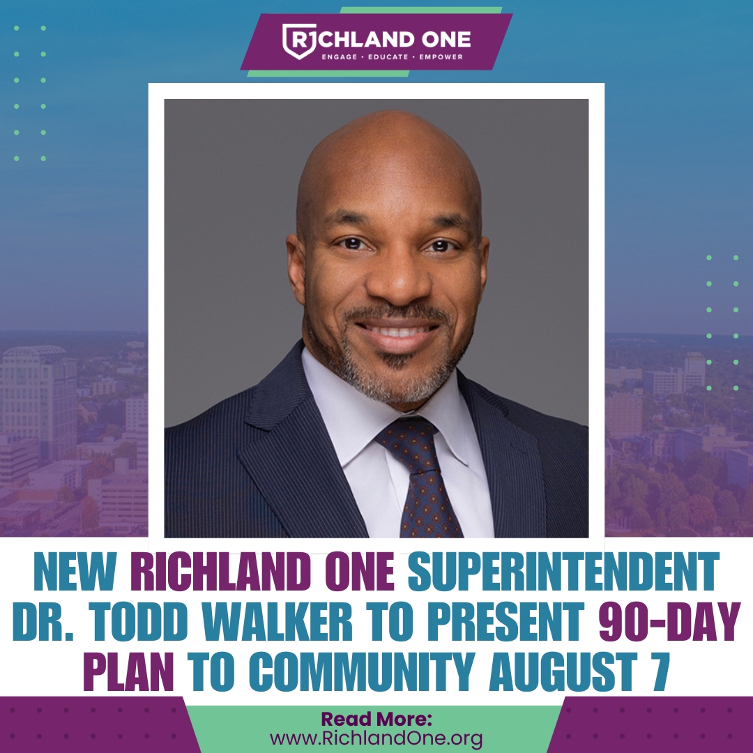 Join us August 7 from 6-7:30 PM at <a href="/CAJHornets/">C A Johnson HS</a> as Dr. Todd Walker, our new superintendent, presents his 90-Day Plan. A meet-and-greet will be held after the presentation. Can't attend? Watch the livestream at RichlandOne.org. #RisingTogether

More: richlandone.org/details/~board…