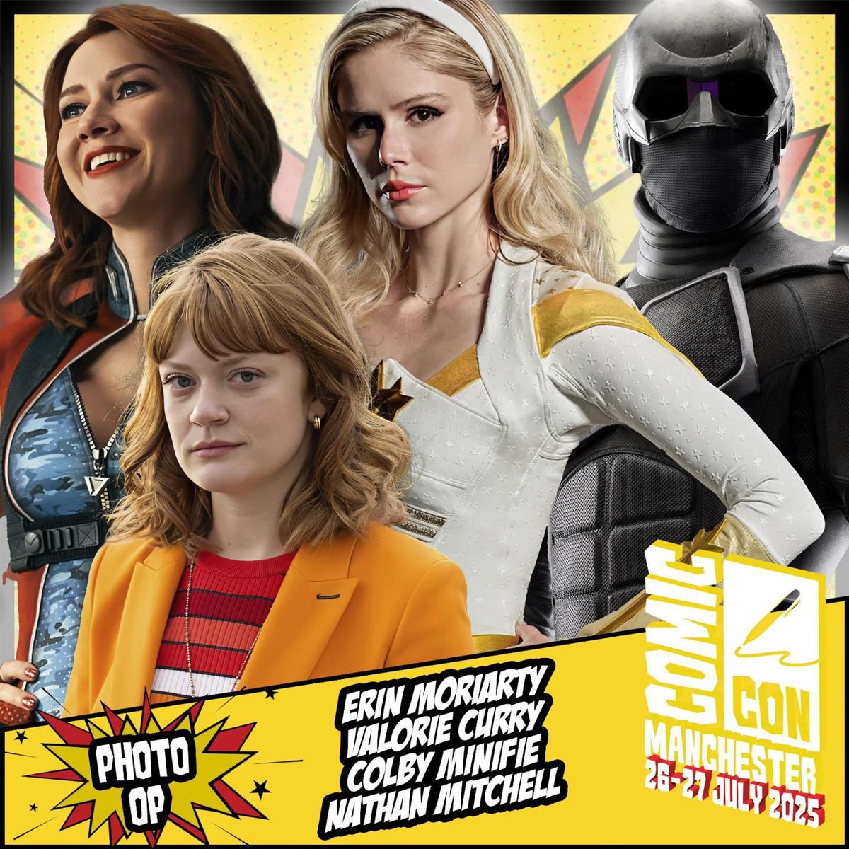 PhillyCyberGeek's tweet image. THE BOYS
Erin Moriarty
Valorie Curry
Colby Minifie
Nathan Mitchell
#Manchester #England #ComicCon
@monopolyevents1 @comconmanc @TheBoysTV #TheBoys #Comics #ComicBooks #Superhero #Superheroes #Action #Comedy #Drama #TVShow #TVShows #TVSeries