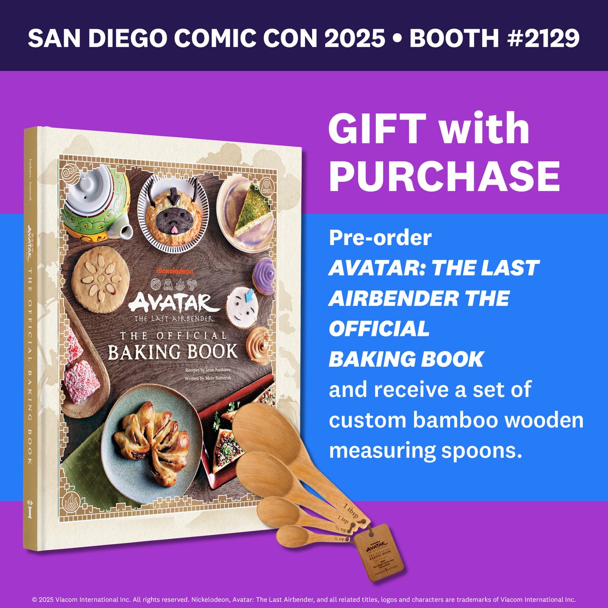 insighteditions's tweet image. We're so excited to announce our SDCC exclusives! Stop by the Insight Editions booth #2129 for these awesome gifts with purchase.
🥄Pre-order Avatar: The Last Airbender: The Official Baking Book and receive a custom set of bamboo measuring spoons.
💥Purchase Arcane: Inventor's…