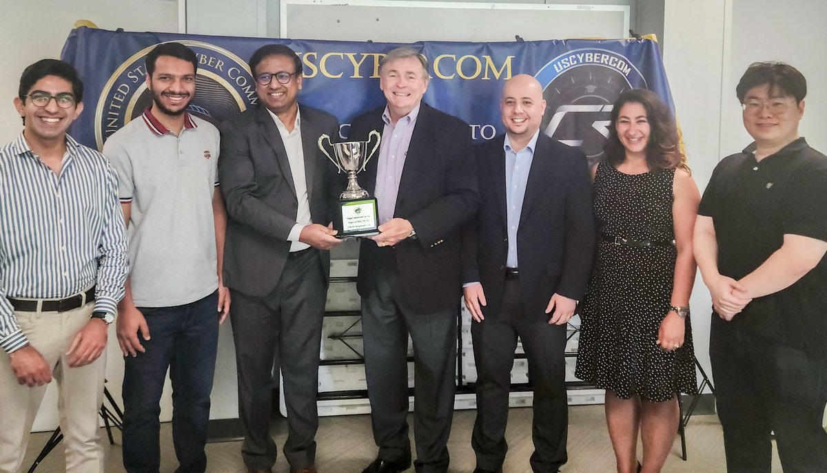 US_CYBERCOM's tweet image. CYBERCOM leadership recently presented a Cyber RECon-24 award to @VCU students for their research on Industrial Control System security and an award in the Defender category for Cyber RECon-25. Partnerships with academic institutions like @VCU strengthen our technical innovation.