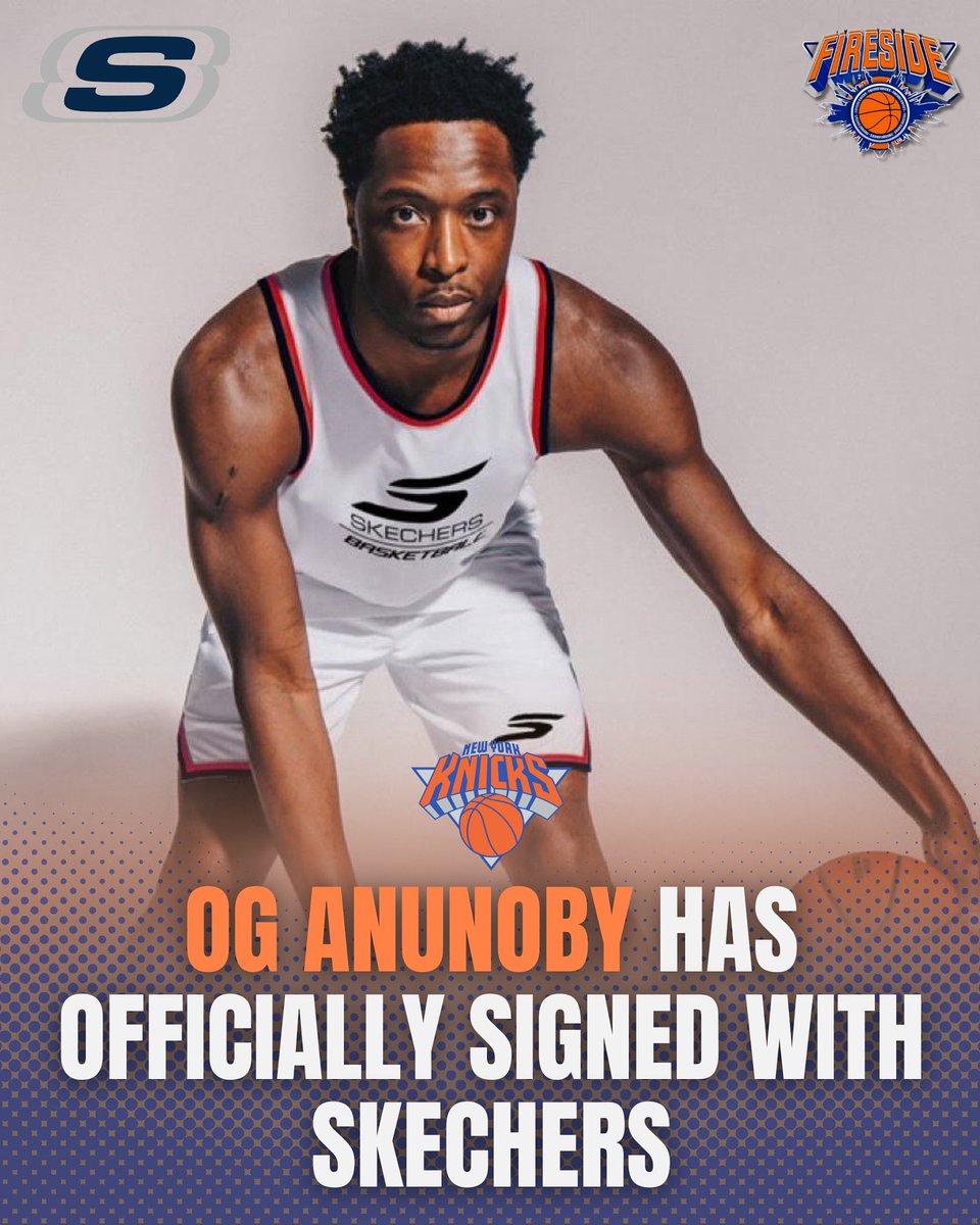 FiresideKnicks's tweet image. OG Anunoby has officially joined the Skechers shoe brand 🔥