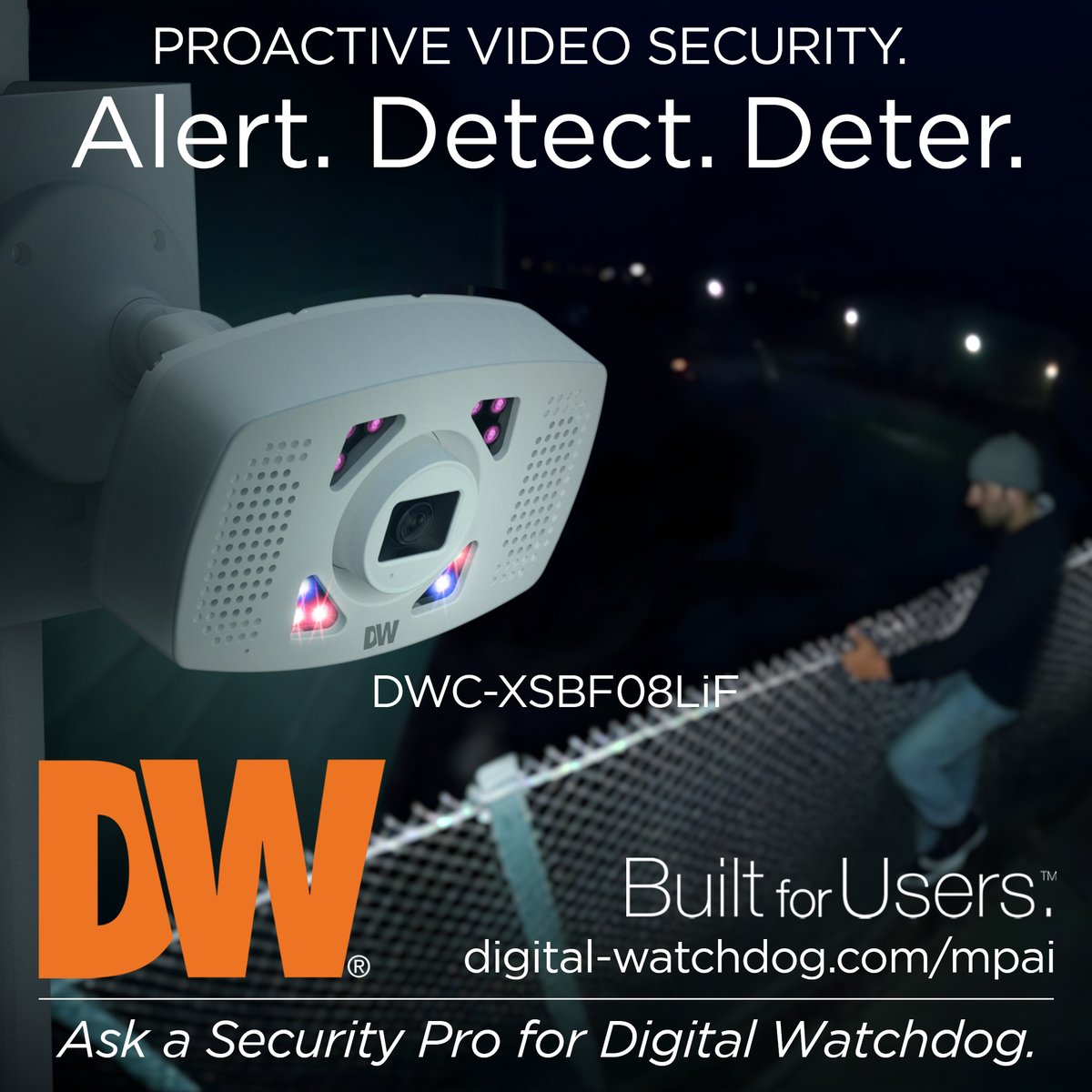 #NewProduct #Webinar DW Director of Education Programs Paul Krofssik introduces the new MEGApix Ai ultimate active deterrent IP camera, the DWC-XSBF08LiF. Link to the video at digital-watchdog.com/webinars. Learn more at digital-watchdog.com/mpai. #CCTV #AI #Deterrent #Cloud