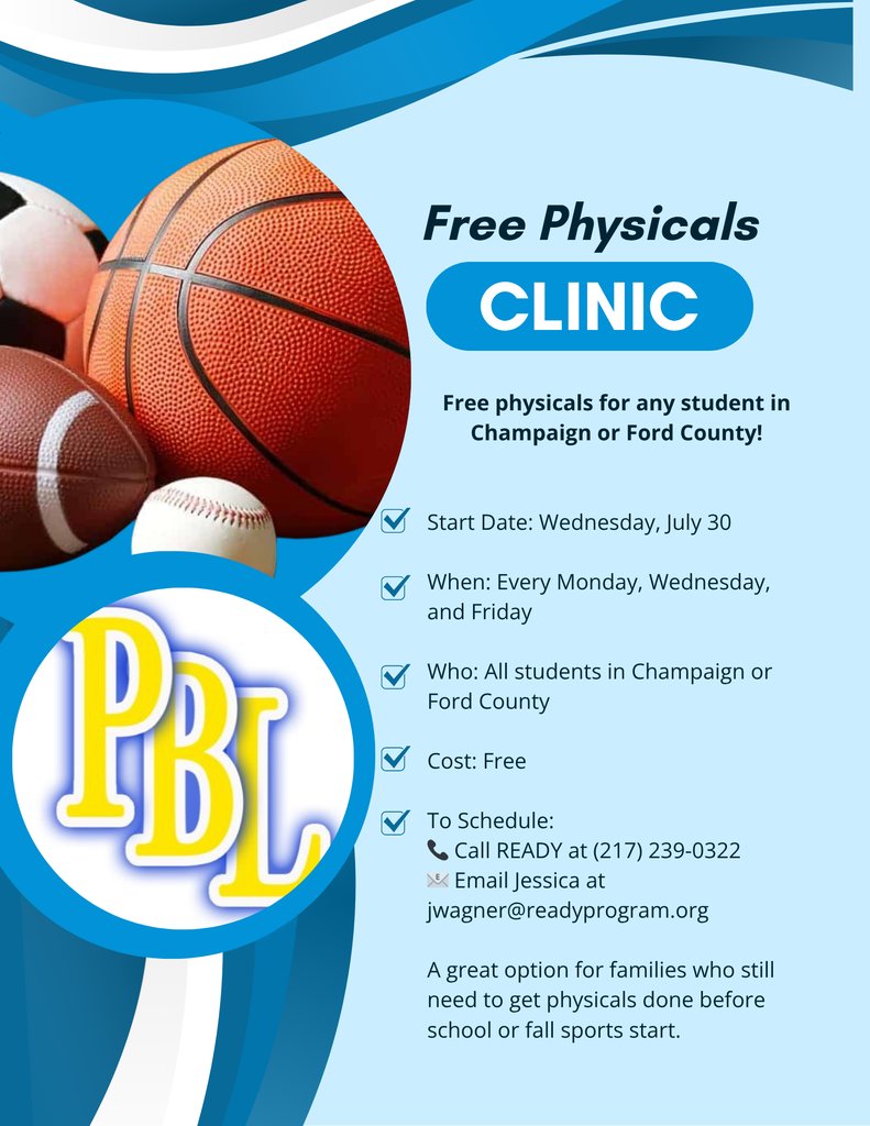 Need a school or sports physical? Free options are available for PBL students.