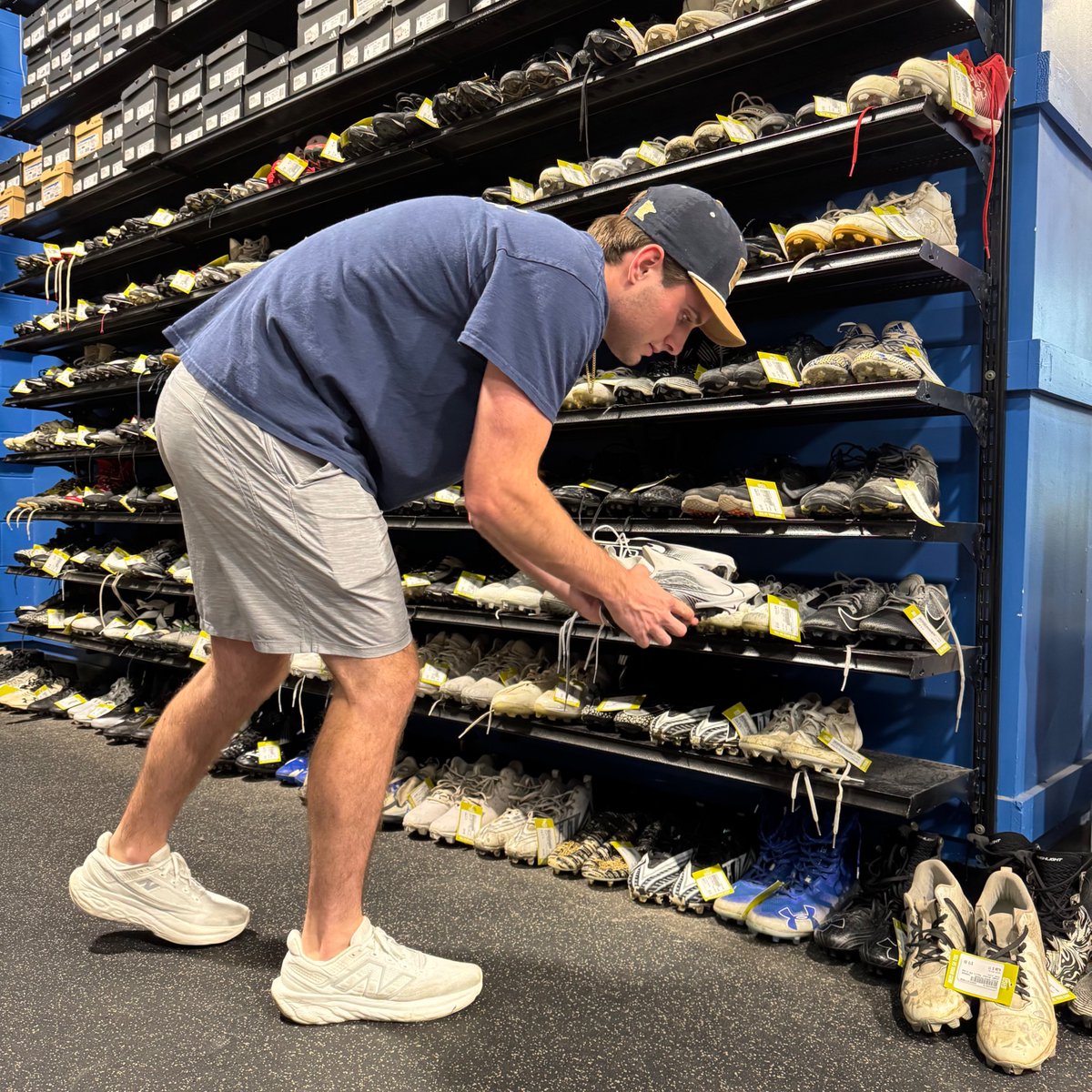 PIASKato's tweet image. It&apos;s getting awfully close to football season, and Frank is loading up the cleats in anticipation. We have top brands in stock like Nike, Under Armour, &amp;amp; Adidas. Don&apos;t forget to knock the mud off of your old ones and bring them along for $$$ off of your new pair! #piaskato
